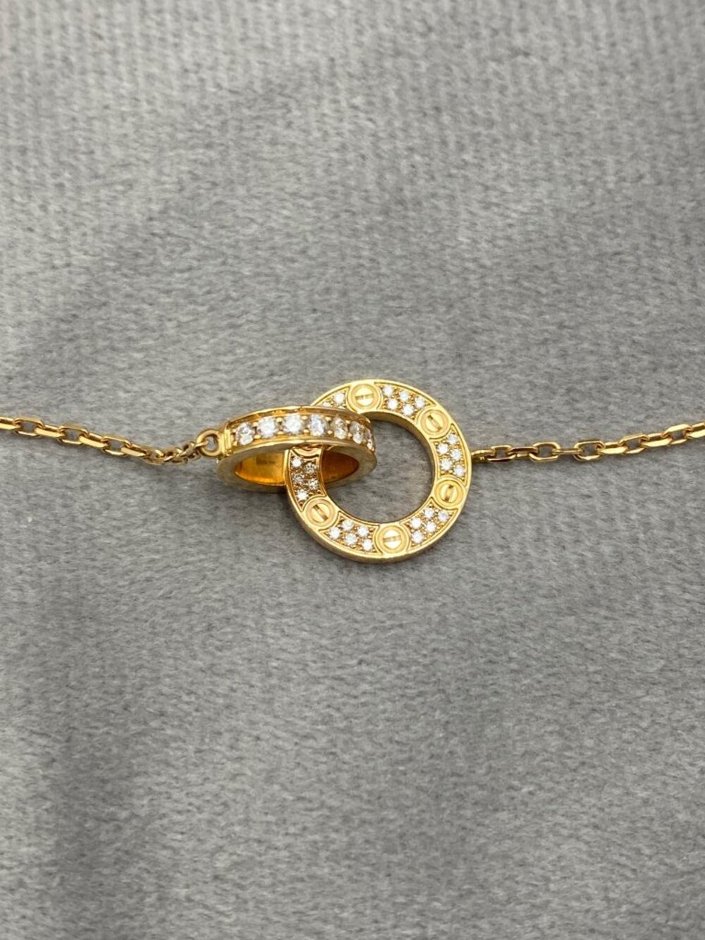 Cartier LOVE Pendant Paved Necklace 18K Rose Gold Diamonds Ref B7224528
